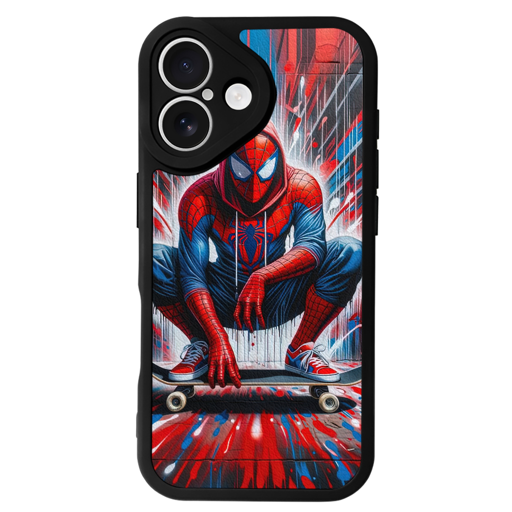 Spider Man スパイダーマン 【iPhone 16シリーズ対応】シリコンスマホケース（レザー調） 材質：シリコン